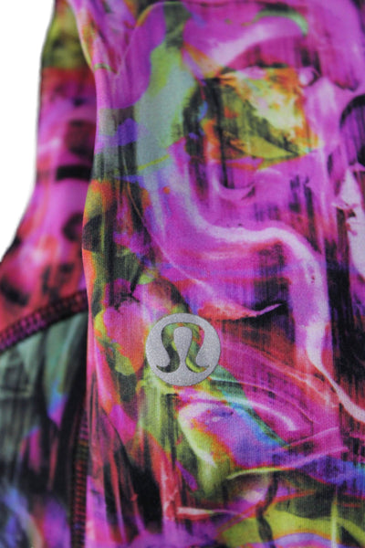 Lululemon Women Multicolor Cropped Ankle Leggings Nylon Graphic Print Size 4