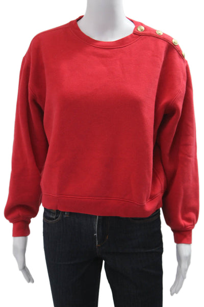 J Crew Womens Pullover Sweatshirt Red Crewneck Long Sleeve 90s Size 2XS