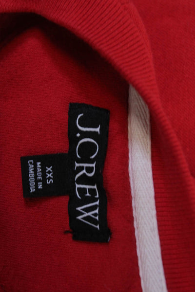 J Crew Womens Pullover Sweatshirt Red Crewneck Long Sleeve 90s Size 2XS