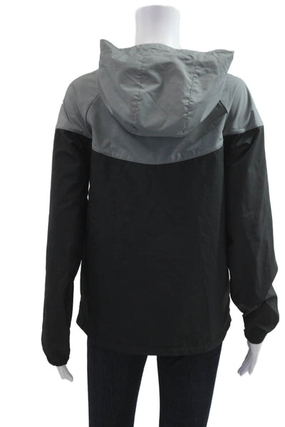 Nike Unisex Black Windbreaker Zip Long Sleeve Graphic Polyester Size XL