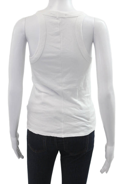 Stateside Women Basic White Tank Crewneck Size S