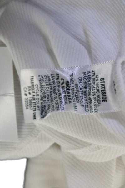 Stateside Women Basic White Tank Crewneck Size S
