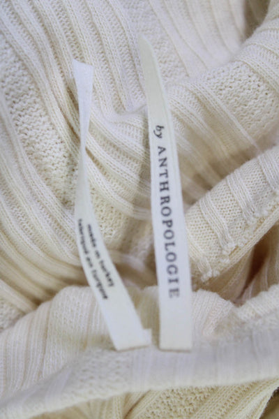 Anthropologie Women Basic Striped Cotton Sleeveless Tank Beige Size S