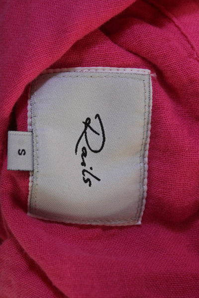 Rails Womens Basic Button-Up Collared Long Sleeve Pink Organic Cotton Size S