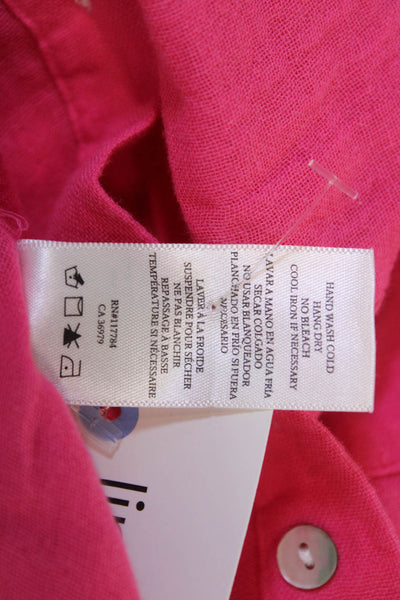 Rails Womens Basic Button-Up Collared Long Sleeve Pink Organic Cotton Size S