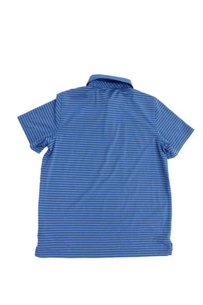 Vineyard Vines Childrens Boys Striped Short Sleeves Polo Shirt Blue Size 18