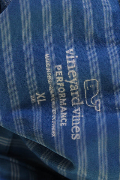 Vineyard Vines Childrens Boys Striped Short Sleeves Polo Shirt Blue Size 18