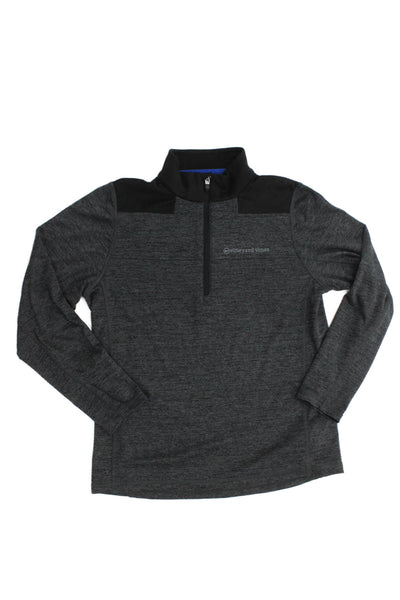 Vineyard Vines Childrens Boys 1/2 Zipper Long Sleeves Shirt Grey Black Size 18