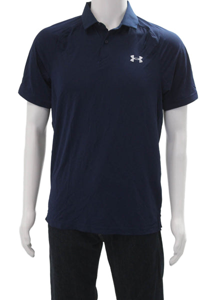 Under Armour Mens Short Sleeves Rugby Shirt Navy Blue Size Small