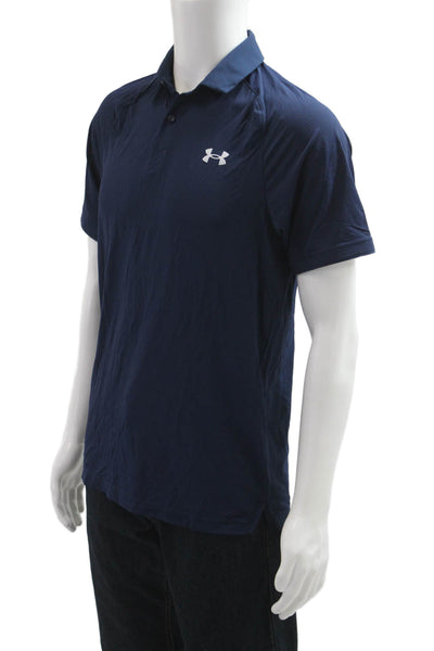 Under Armour Mens Short Sleeves Rugby Shirt Navy Blue Size Small