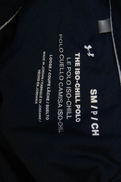 Under Armour Mens Short Sleeves Rugby Shirt Navy Blue Size Small