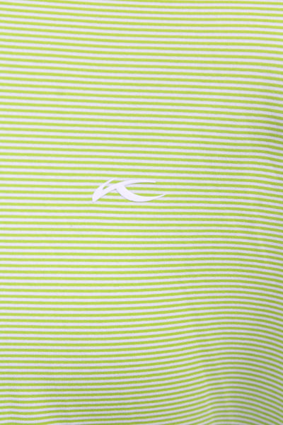 Kjus Mens Striped Short Sleeves Polo Shirt Green White Size Medium