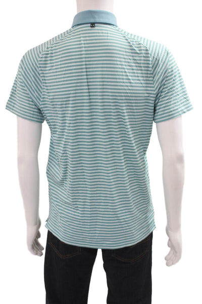 Under Armour Mens Striped Short Sleeves Rugby Shirt Blue Size Small