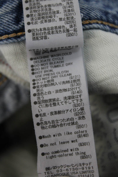 Moussy Unisex 90s Blue Cotton Button Front Shorts Size 24