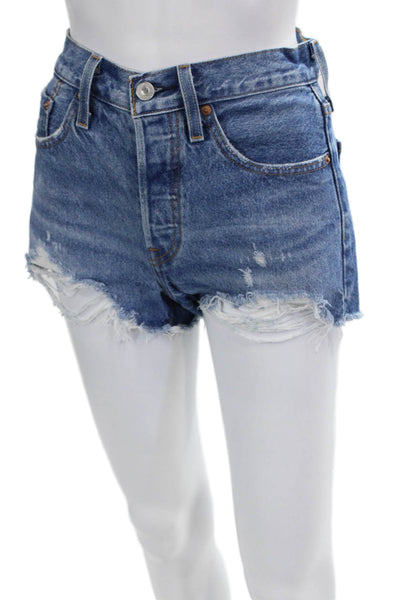 Levis Unisex Blue 90s 100% Cotton Button Fly Shorts Size 24