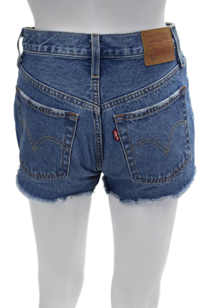 Levis Unisex Blue 90s 100% Cotton Button Fly Shorts Size 24