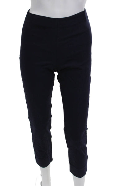 Equestrian Women Ankle Cropped Dark Blue Pants Nylon Spandex Zip Size S