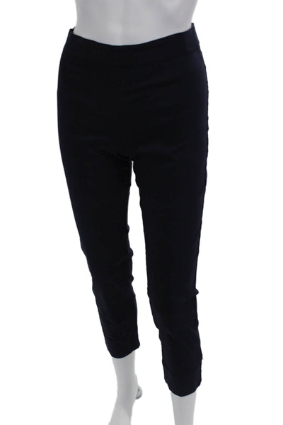 Equestrian Women Ankle Cropped Dark Blue Pants Nylon Spandex Zip Size S
