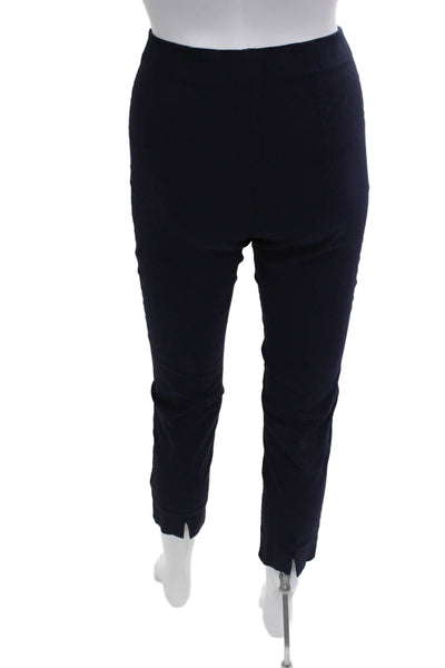 Equestrian Women Ankle Cropped Dark Blue Pants Nylon Spandex Zip Size S