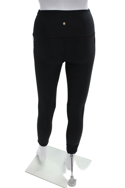 Spiritual Gangster Womens Black Striped Ankle Leggings Size S