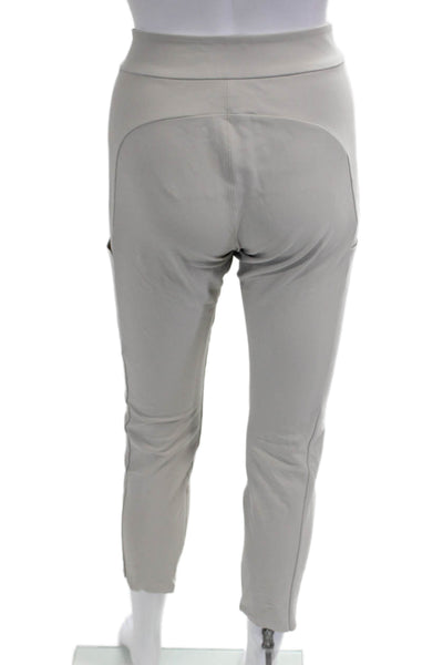Athleta Womens Ankle Cropped Pants Beige Zip Nylon Spandex Size 4