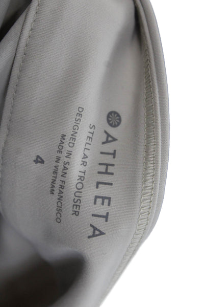Athleta Womens Ankle Cropped Pants Beige Zip Nylon Spandex Size 4
