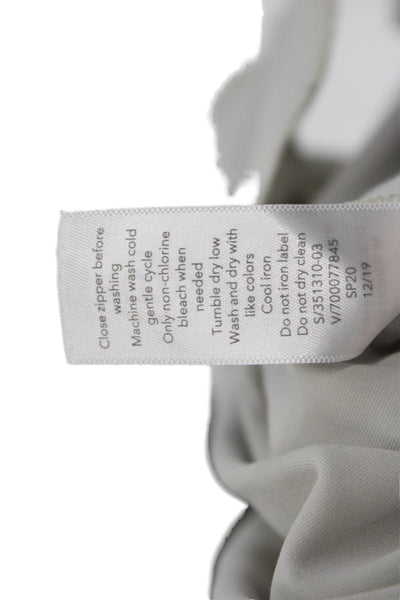 Athleta Womens Ankle Cropped Pants Beige Zip Nylon Spandex Size 4