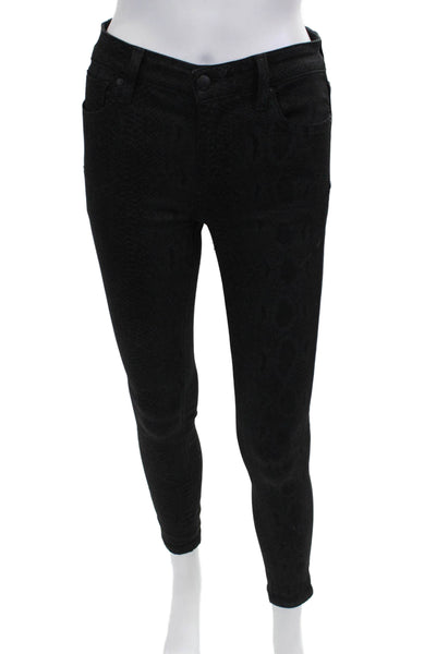 Joes Jeans Women Ankle Skinny Jeans Black Animal Print Size 25