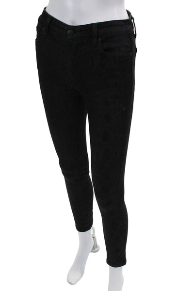 Joes Jeans Women Ankle Skinny Jeans Black Animal Print Size 25