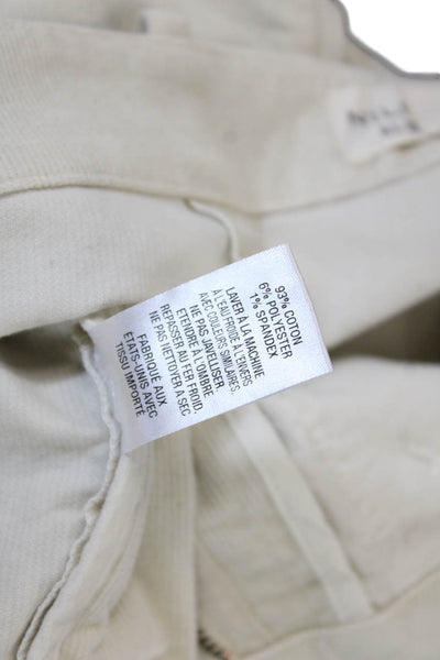 Nili Lotan Womens Ankle Cropped Pants Beige Button Size 2