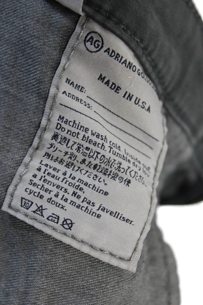 AG Adriano Goldschmied Womens Skinny Ankle Jeans Dark Gray Button Size 27