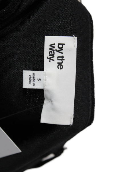 By The Way Womens Camisole V Neck Black Button Front Size S