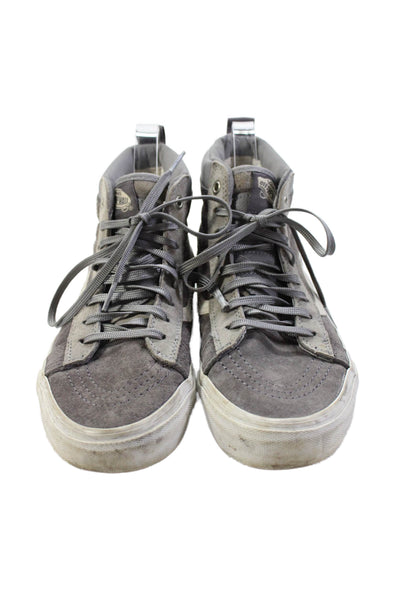 Vans Womens Lace Up Suede High Top Sneakers Gray White Size 7.5