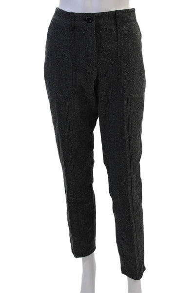 J Crew Women Dark Gray Herringbone Cropped Ankle Dress Pants Size 10