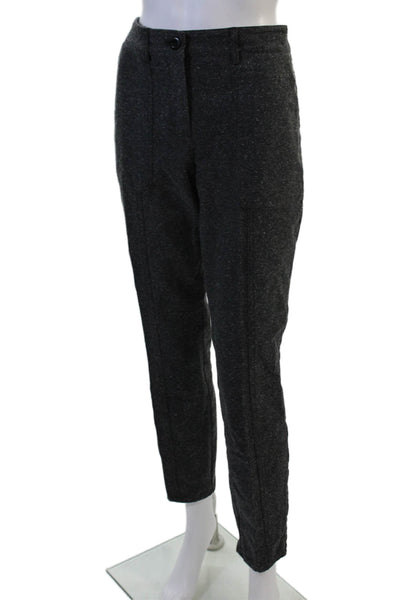 J Crew Women Dark Gray Herringbone Cropped Ankle Dress Pants Size 10