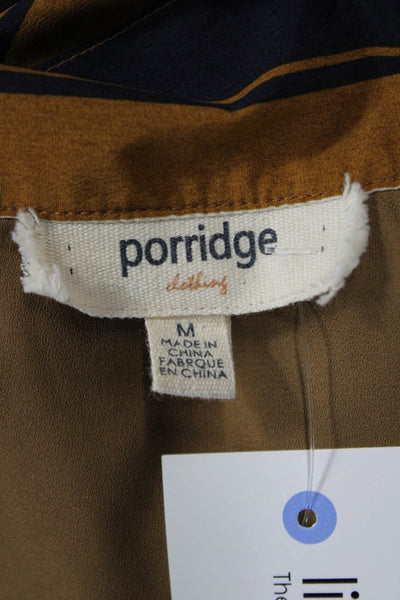 Porridge Anthropologie Women Wrap Striped Brown Skirt Knee Length Size M