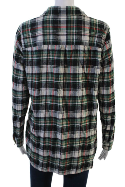 Madewell Womens Plaid Cotton Collared Button-Up Long Sleeve Top Size M