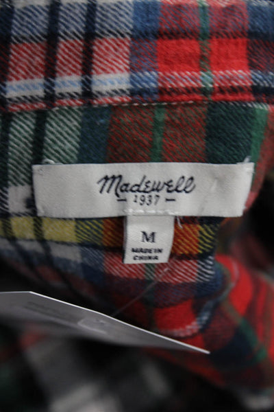 Madewell Womens Plaid Cotton Collared Button-Up Long Sleeve Top Size M