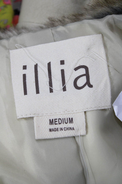 Illia Women Brown Polyurethane Vest Solid Sleeveless Size M