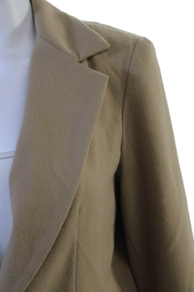Drew Womens Classic Beige Collared Blazer Button Long Sleeve Size S