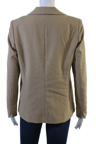 Drew Womens Classic Beige Collared Blazer Button Long Sleeve Size S