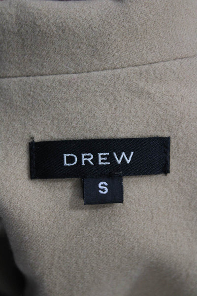 Drew Womens Classic Beige Collared Blazer Button Long Sleeve Size S