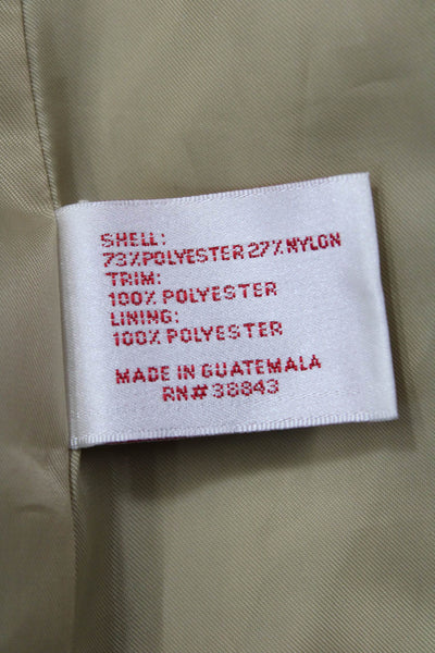 Via Spiga Womens Trench Coat Beige Animal Print Collared Button Size 4