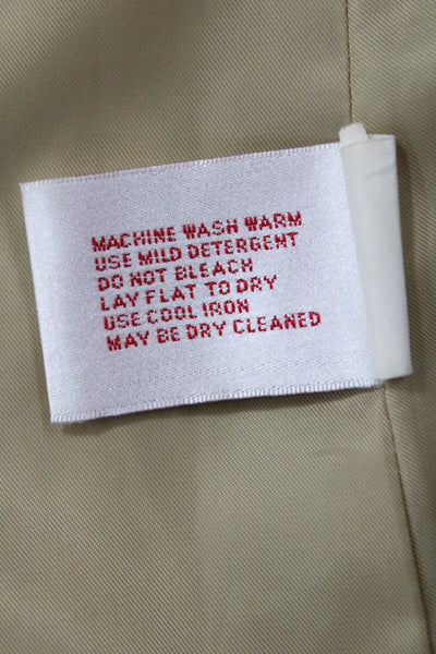 Via Spiga Womens Trench Coat Beige Animal Print Collared Button Size 4