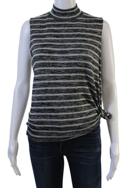 Rag & Bone Jean Women Black Striped Mock Neck Sleeveless Tank Size S