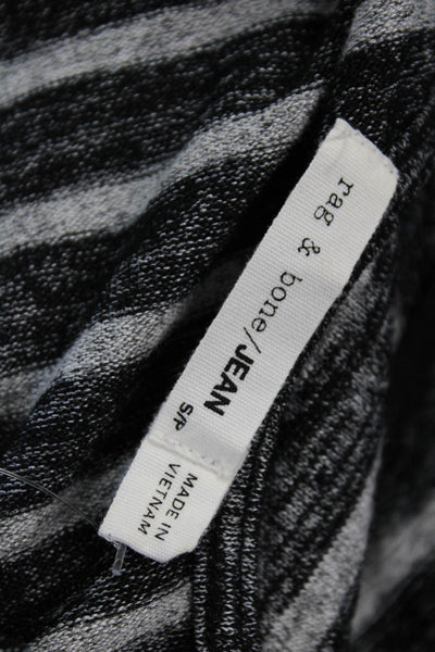 Rag & Bone Jean Women Black Striped Mock Neck Sleeveless Tank Size S
