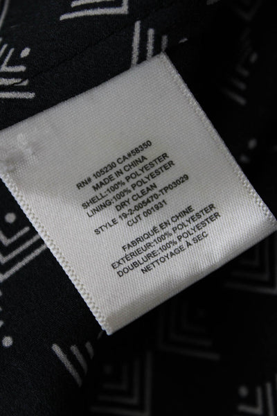 Joie Women Short Sleeve Cashmere Crew Neck Geometric Blouse Black Size XS