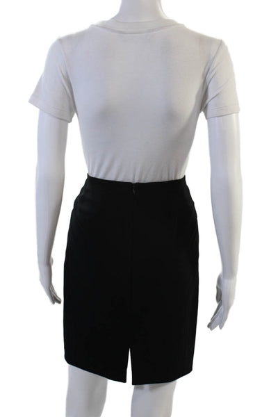Lafayette 148 New York Women Black Pencil Skirt Knee Petite Size 0