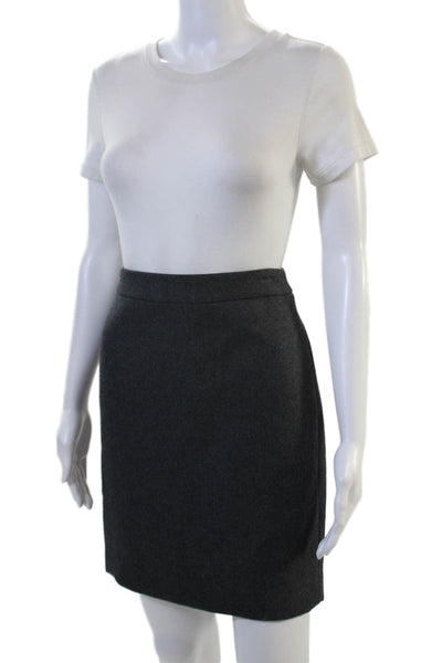 J Crew Womens Straight Pencil Skirt Dark Gray 100% Silk Knee Length Size 0