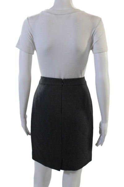 J Crew Womens Straight Pencil Skirt Dark Gray 100% Silk Knee Length Size 0